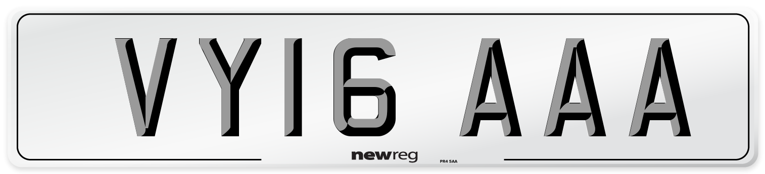 VY16 AAA Number Plate from New Reg